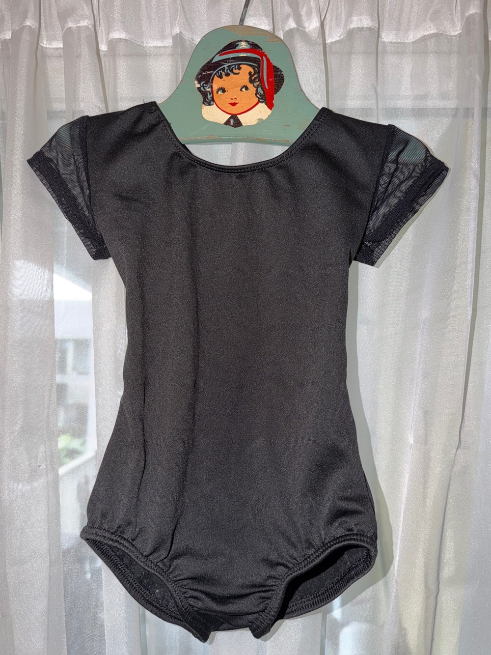 Black Short Sleeve Leotard Bodysuit